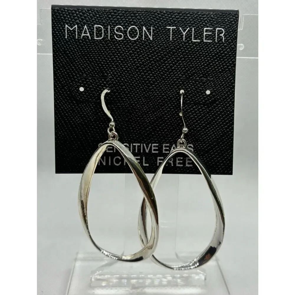3For$20 Silver-Tone Blue Evil Eye Dangle Hoop Earrings - Women Jewelry